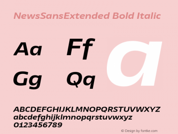 NewsSansExtended Bold Italic Version 1.100图片样张
