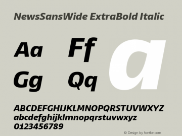 NewsSansWide ExtraBold Italic Version 1.100图片样张