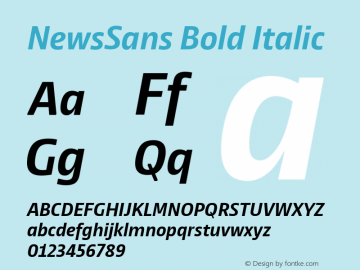 NewsSans Bold Italic Version 1.100 Font Sample