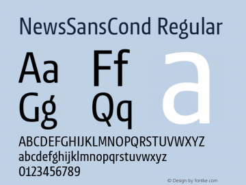 NewsSansCond Regular Version 1.100 Font Sample