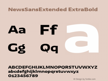 NewsSansExtended ExtraBold Version 1.100 Font Sample