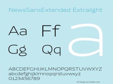 NewsSansExtended Extralight Version 1.100图片样张