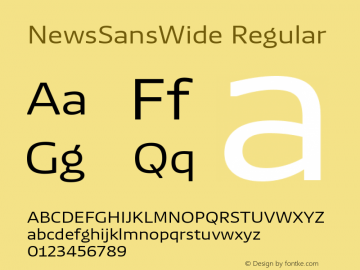 NewsSansWide Regular Version 1.100 Font Sample