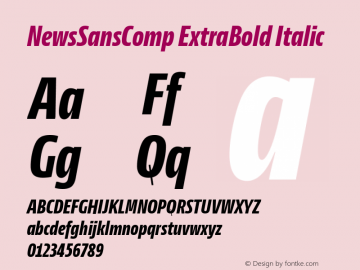 NewsSansComp ExtraBold Italic Version 1.100图片样张