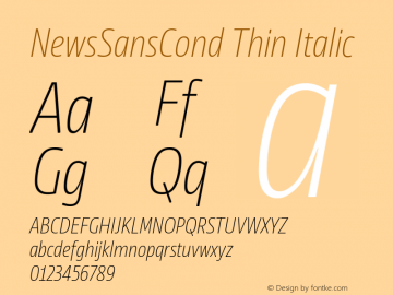 NewsSansCond Thin Italic Version 1.100图片样张