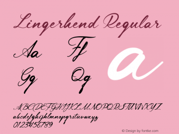 Lingerhend Version 1.00;November 4, 2020;FontCreator 12.0.0.2565 64-bit Font Sample