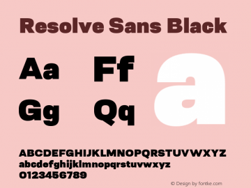 Resolve Sans Black Version 1.000;hotconv 1.0.109;makeotfexe 2.5.65596 Font Sample