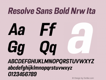 Resolve Sans Bold Nrw Ita Version 1.000;hotconv 1.0.109;makeotfexe 2.5.65596 Font Sample