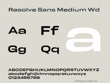 Resolve Sans Medium Wd Version 1.000;hotconv 1.0.109;makeotfexe 2.5.65596 Font Sample
