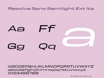 Resolve Sans Semilight Ext Ita Version 1.000;hotconv 1.0.109;makeotfexe 2.5.65596 Font Sample