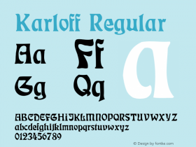 Karloff Regular Unknown Font Sample