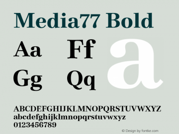 Media77 Bold Regular Version 1.000 Font Sample