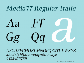 Media77 Regular Italic Version 1.000图片样张