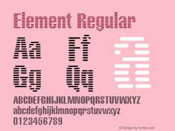 Element Regular Macromedia Fontographer 4.1 5.8.96 Font Sample