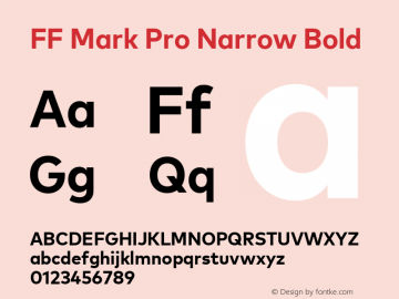 FF Mark Pro Narrow Bold 7.504 Font Sample