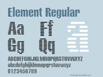 Element Regular Macromedia Fontographer 4.1 5.8.96 Font Sample