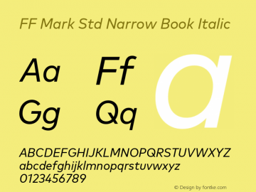 FF Mark Std Narrow Book Italic 7.504图片样张
