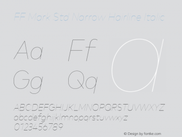 FF Mark Std Narrow Hairline Italic 7.504图片样张