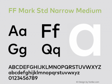 FF Mark Std Narrow Medium 7.504 Font Sample