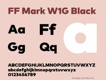 FF Mark W1G Black 1.00, build 8, g2.6.4 b1272, s3 Font Sample
