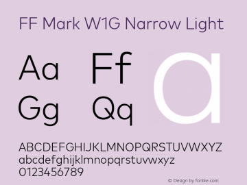 FF Mark W1G Narrow Light 1.00, build 8, g2.6.4 b1272, s3 Font Sample