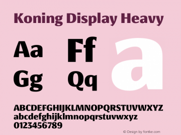 KoningDisplay-Heavy Version 1.000 Font Sample