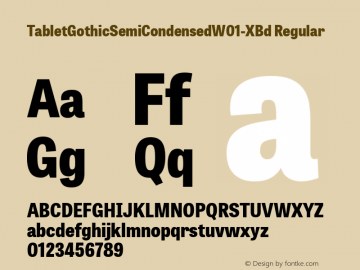 TabletGothicSemiCondensedW01XBd Version 1.10 Font Sample