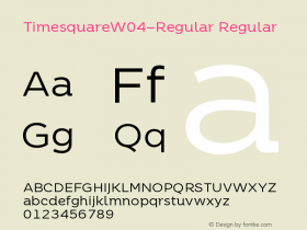 Timesquare W04 Regular Version 1.80 Font Sample