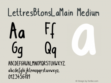 LettresBtonsLaMain Medium Version 001.000 Font Sample