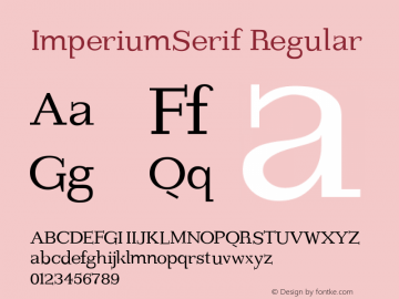 ImperiumSerif Regular 1.0 Font Sample