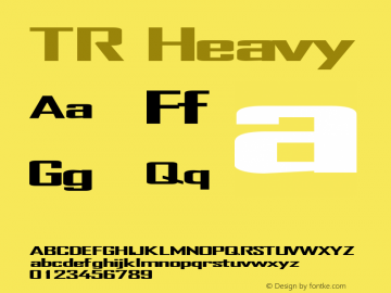 TR Heavy Macromedia Fontographer 4.1.4 10/10/00 Font Sample