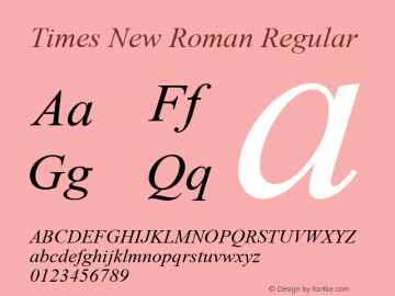 Times New Roman W26 Italic Version 6.87图片样张