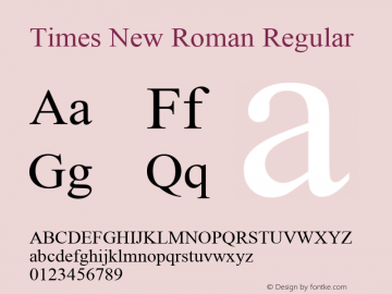 Times New Roman W26 Regular Version 6.87图片样张