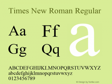Times New Roman W15 Regular Version 6.87图片样张