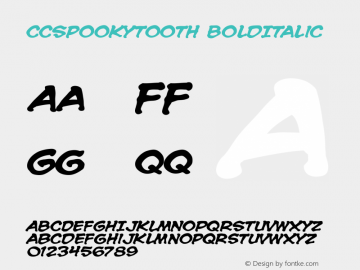 CCSpookytooth BoldItalic Version 1.00图片样张