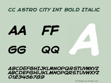 CC Astro City Int Bold Italic 001.000 Font Sample