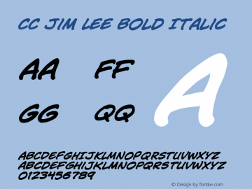 CC Jim Lee Bold Italic 001.000 Font Sample