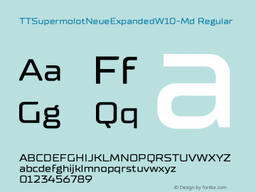 TT Supermolot NeueExpandedW10Md Version 1.00 Font Sample