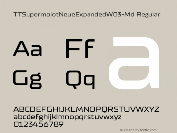 TT Supermolot NeueExpandedW03Md Version 1.00 Font Sample