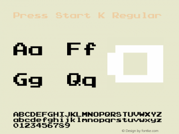 Press Start K Regular Version 1.01 Font Sample