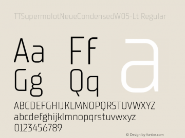 TT SupermolotNeueCondensedW05Lt Version 1.00 Font Sample