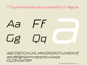 TT Supermolot NeueExpandedW05It Version 1.00 Font Sample