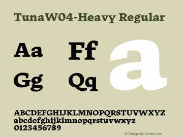 Tuna W04 Heavy Version 9.002 Font Sample