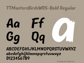 TT Masters Birds W05 Bold Version 1.00 Font Sample