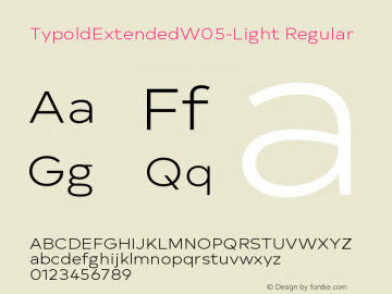 Typold Extended W05 Light Version 1.001 Font Sample