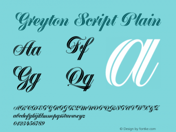 Greyton Script Plain 1.0 Font Sample