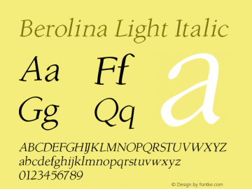 Berolina Light Italic 1.0 03-03-2002图片样张