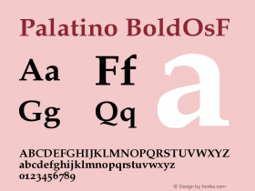 Palatino BoldOsF Version 001.001图片样张