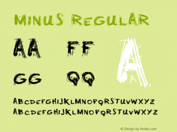 minus Regular Version 1.00 May 11, 2005, initial release Font Sample