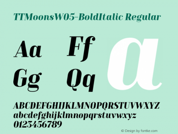 TT Moons W05 Bold Italic Version 1.10图片样张